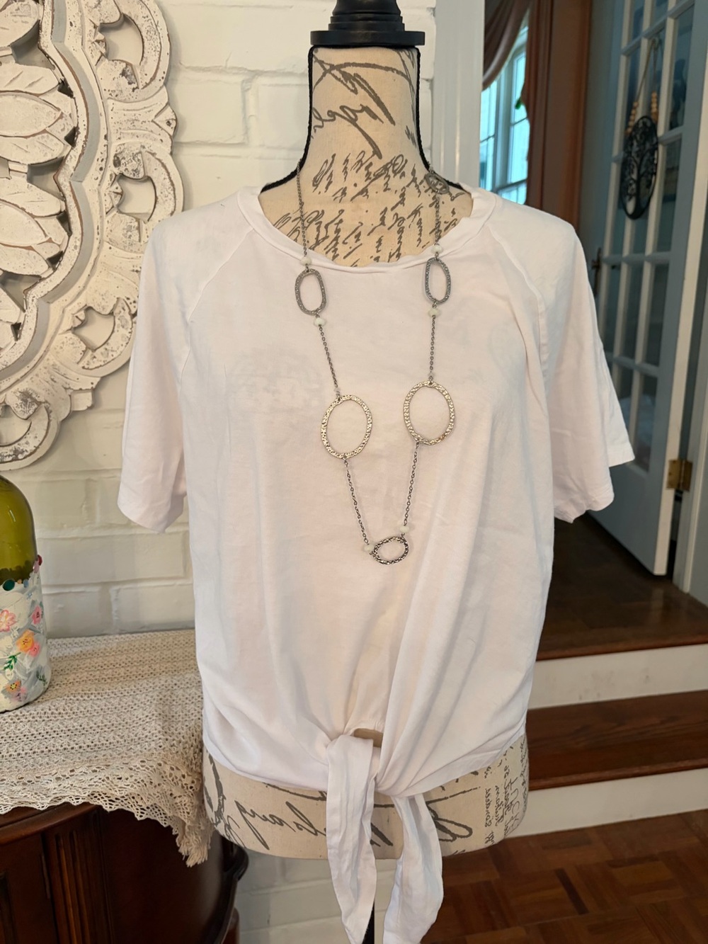 GAP WOMENS SHORT SLEEVE TIE-FRONT TOP